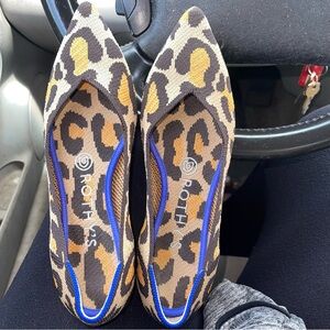 Rothy's Leopard Point Toe Flats New 7